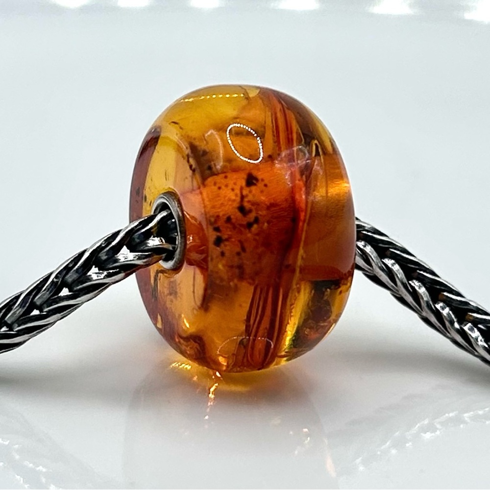 TROLLBEADS Rare Amber LAA 925S NEW! Extra Large Maple Syrup w Natural Flaws